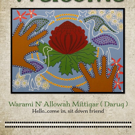 Welcome Poster green darug copy